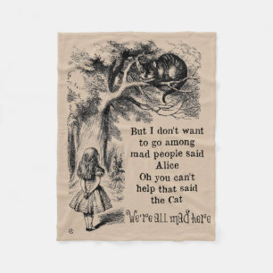Alice i underland; Cheshire katt med Alice Fleecefilt