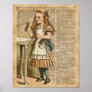 Alice i underland dricker mig konst för poster