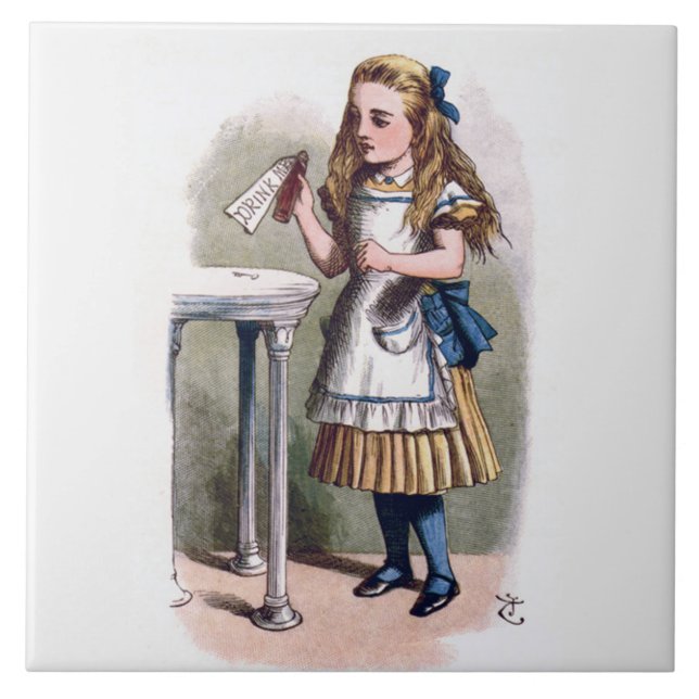 Alice i underland dricker som mig, belägger med kakelplatta (Framsidan)