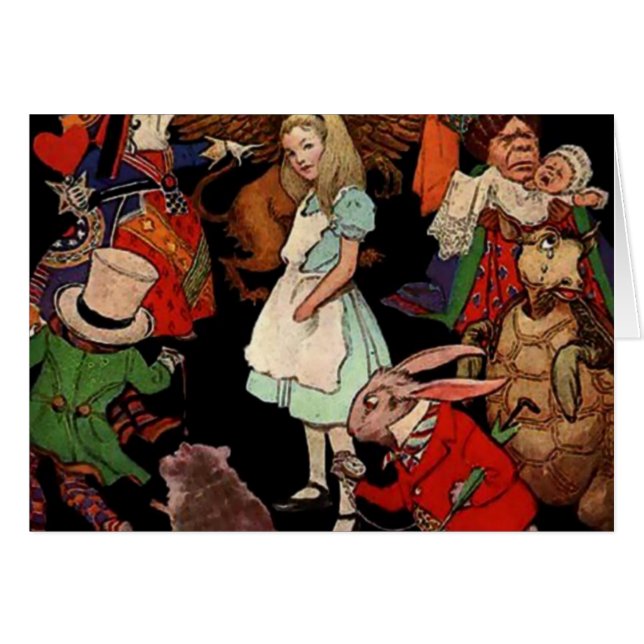 Alice i underland hälsningskort (Framsidan Horizontal)