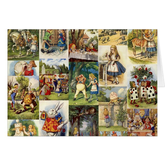 alice i underland hälsningskort (Framsidan Horizontal)