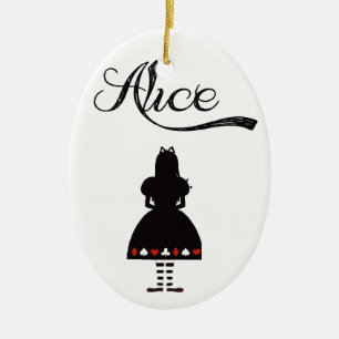 Alice i underland julgransprydnad keramik
