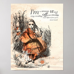 Alice i underland "mig inte konstig förmiddag ", poster