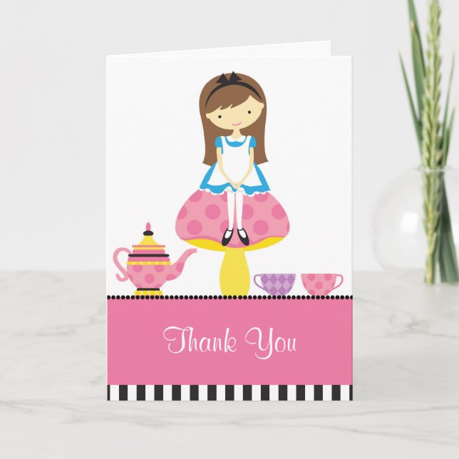 Alice i underland noterar kortet tack kort (Framsida)