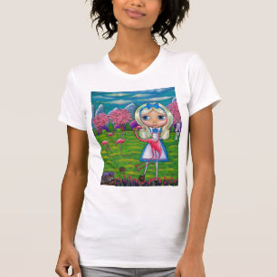 Alice i underland och flamingoesna tee shirt