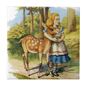 Alice i underland och hjorten kakelplatta