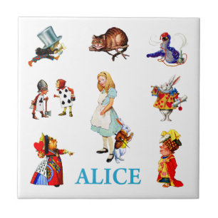Alice i underland och vänner kakelplatta