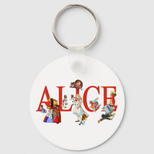 Alice i underland och vänner nyckelring
