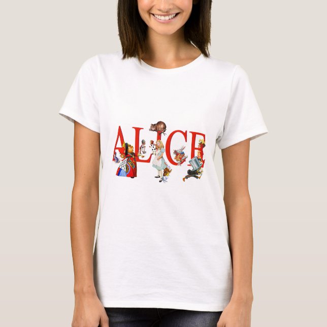 Alice i underland och vänner tee shirt (Framsida)