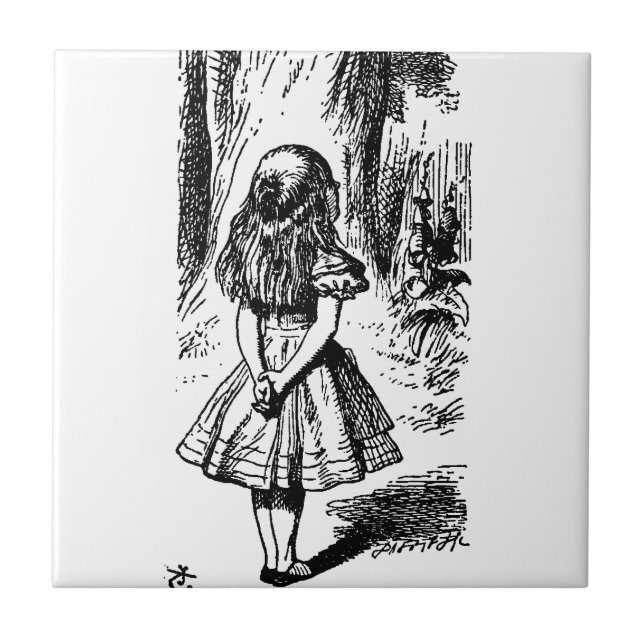 Alice i underland - original- illustration kakelplatta (Framsidan)