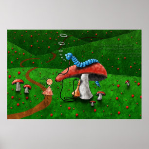 Alice i underland - rådgivning från en Caterpill Poster