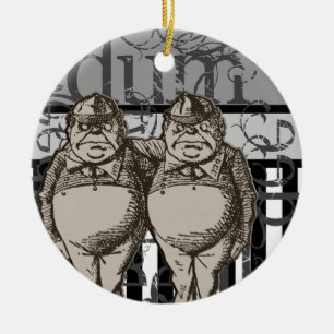 Alice i underland Tweedledum & Tweedledee Grunge Julgransprydnad Keramik
