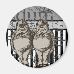 Alice i underland Tweedledum & Tweedledee Grunge Magnet