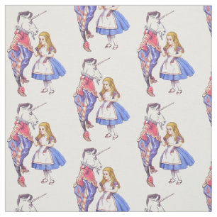 Alice i underland & unicorntygdesignen tyg