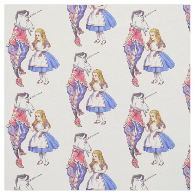 Alice i underland & unicorntygdesignen tyg (Provkarta)