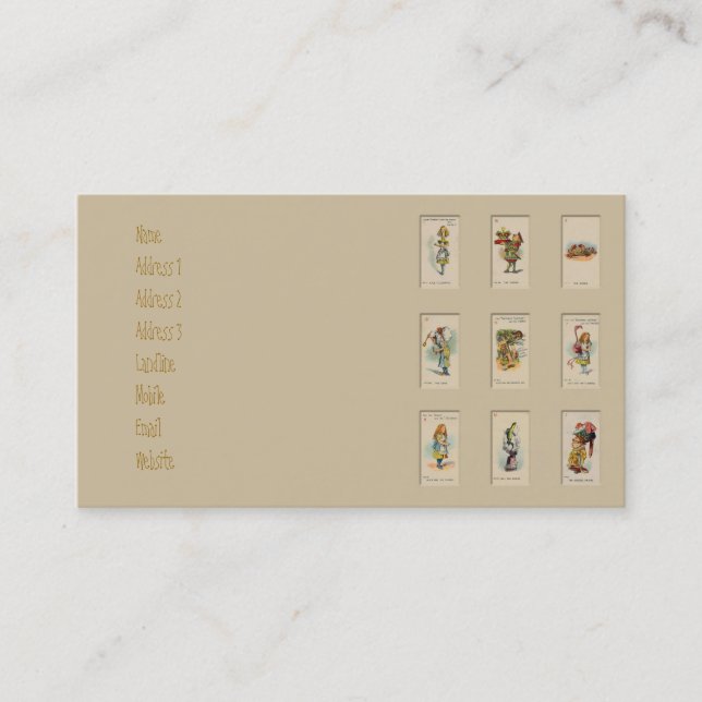 Alice i underland visitkort (Framsida)