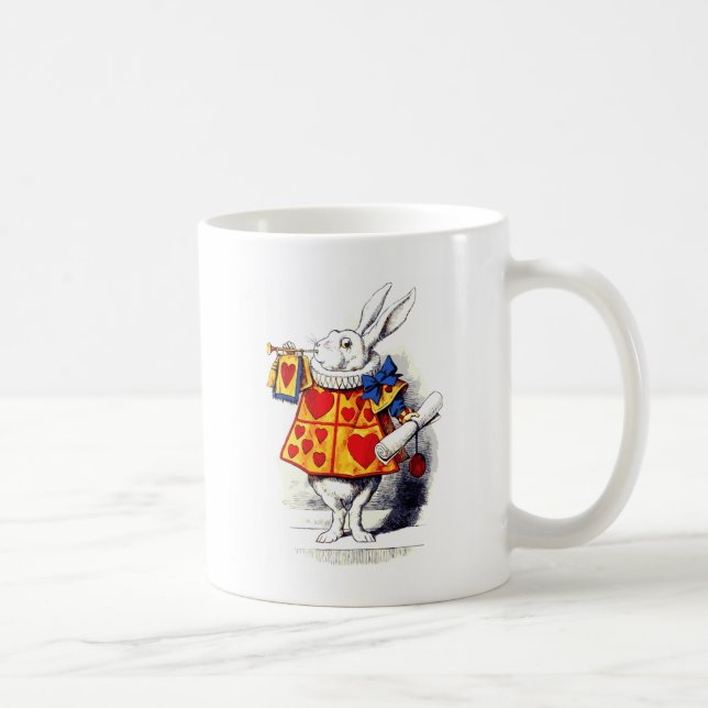 Alice i underland vitkaninen vid Tenniel Kaffemugg (Höger)