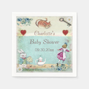 Alice i underlandbaby showerpersonlig pappersservett