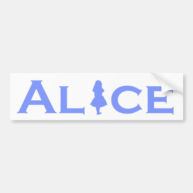 Alice i underlandblått bildekal (Framsidan)