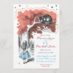 Alice i underlandbröllopinbjudan inbjudningar