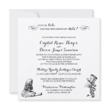 Alice i underlandbröllopinbjudan