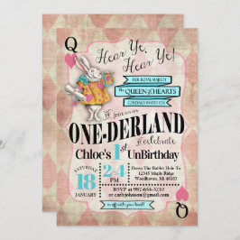 Alice i underlandet 1:a födelsedagsinbjudan inbjudningar