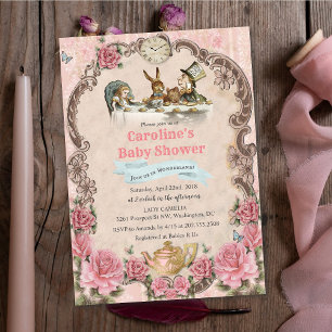 Alice i Underlandet Bebis Shower Inbjudan