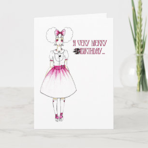 Alice i underlandet Birthday Girl Cute Kort