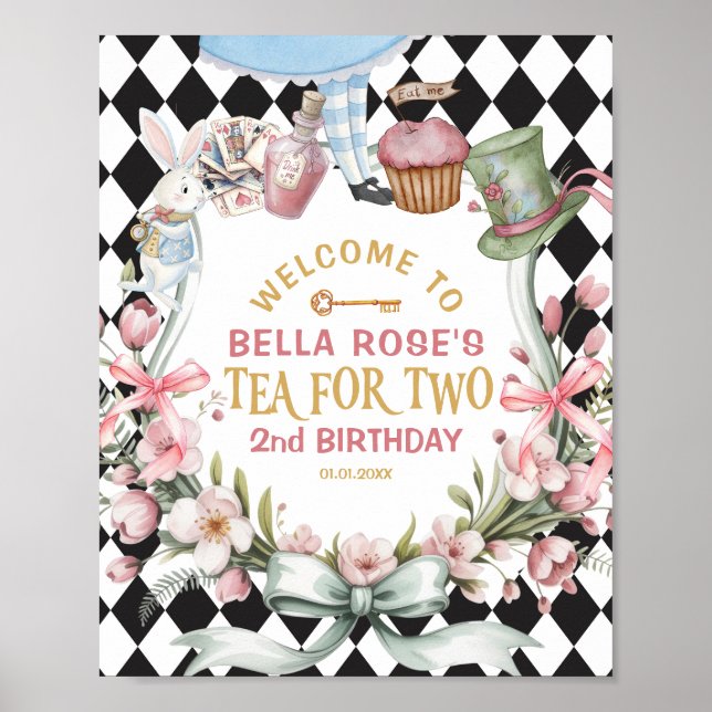 Alice i Underlandet Blomma 2-års välkomst Poster (Framsidan)