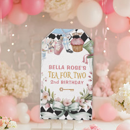 Alice i Underlandet Blomster Ram  2-årsdag Presentetikett