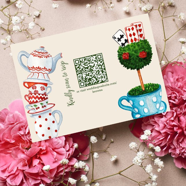 Alice i Underlandet Bröllop qr-kod RSVP-kort OSA Kort (Skapare uppladdad)