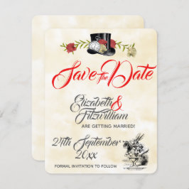 Alice i Underlandet Bröllop Spara Datumet Inbjudningar