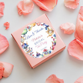 Alice i underlandet bröllopsdusch tepartaj present runt klistermärke