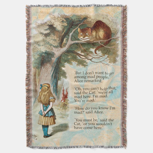 Alice i Underlandet Cheshire Cat Filt (Framsidan Vertikal)