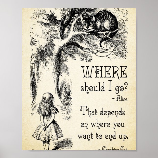 Alice i underlandet - Cheshire Cat Quote - där S Poster (Framsidan)