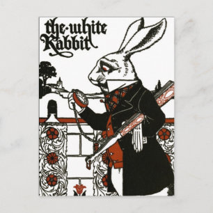 Alice i underlandet, en lek. Den vita kaninen Vykort