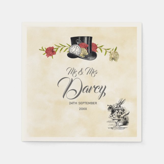 Alice i Underlandet Engångsnäsduk Pappersservett (Framsidan)