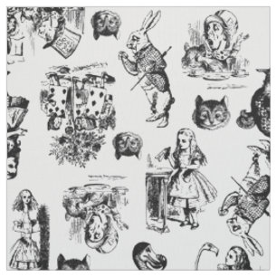 alice i underlandet fantasi illustration vintage tyg