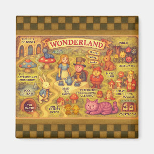 Alice i Underlandet - fantasifull karta Magnet