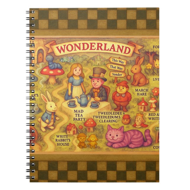 Alice i Underlandet fantasikarta Anteckningsbok (Framsidan)