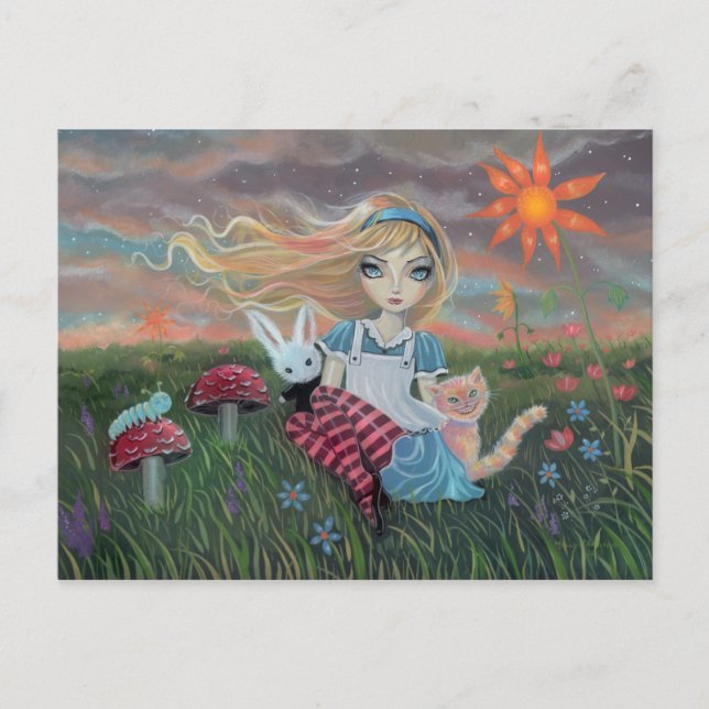 Alice i underlandet Fantasykonst vykort (Framsida)