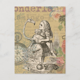 Alice i Underlandet Flamingo Klassiker Vykort