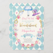 Alice i underlandet födelsedagsinbjudan till Tea P