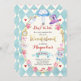 Alice i underlandet födelsedagsinbjudan till Tea P Inbjudningar