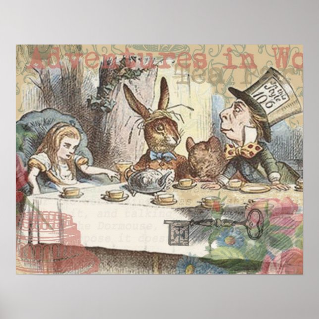 Alice i Underlandet Galen Tekannefest Poster (Framsidan)