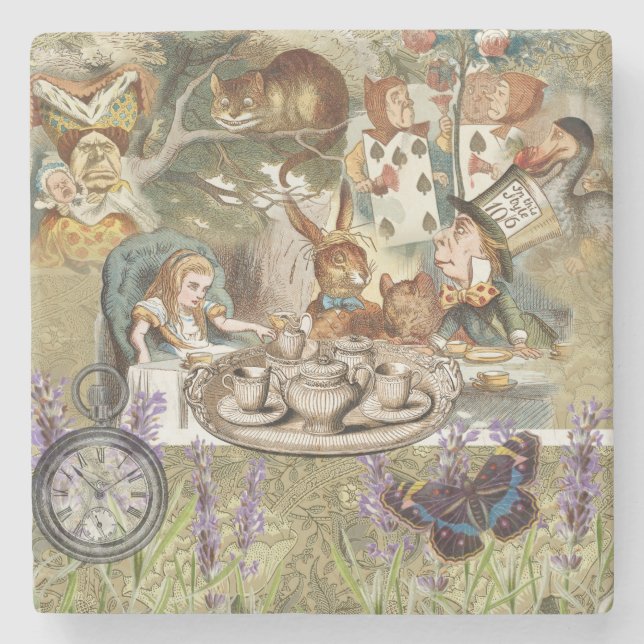 Alice i Underlandet Galet Tea Party Stenunderlägg (Framsidan)