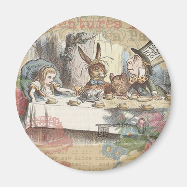 Alice i Underlandet Galna Tekalaset Magnet (Framsidan)