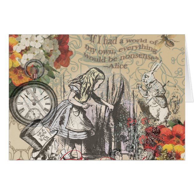 Alice i Underlandet Gardin Klassisk Konst Hälsningskort (Framsidan Horizontal)