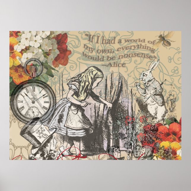 Alice i Underlandet Gardin Nonsens Poster (Framsidan)