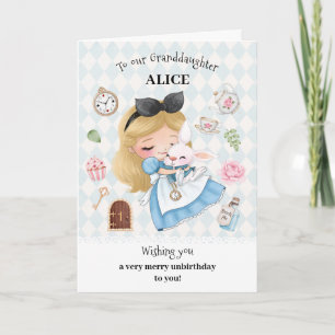 Alice i Underlandet Glad Obursdag Gratulationskort Kort